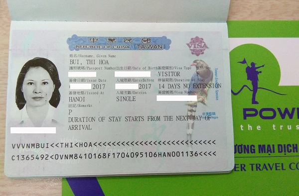 Chúc mừng visa Đài Loan